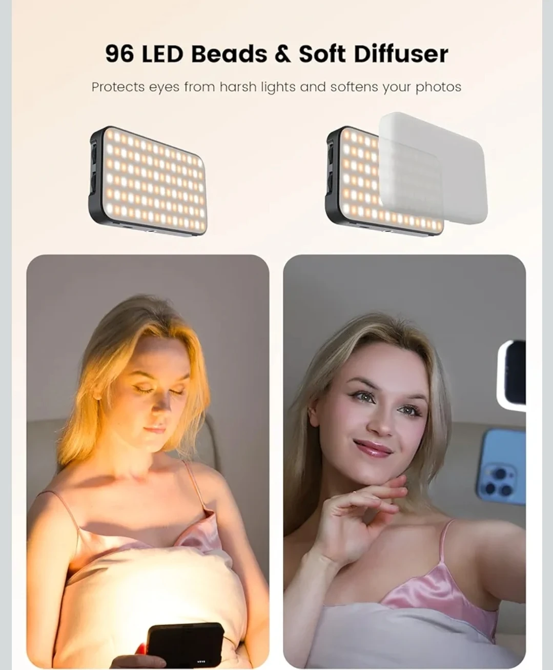 Selfie Light with Soft Diffuser & Built-in Stand - photo 3