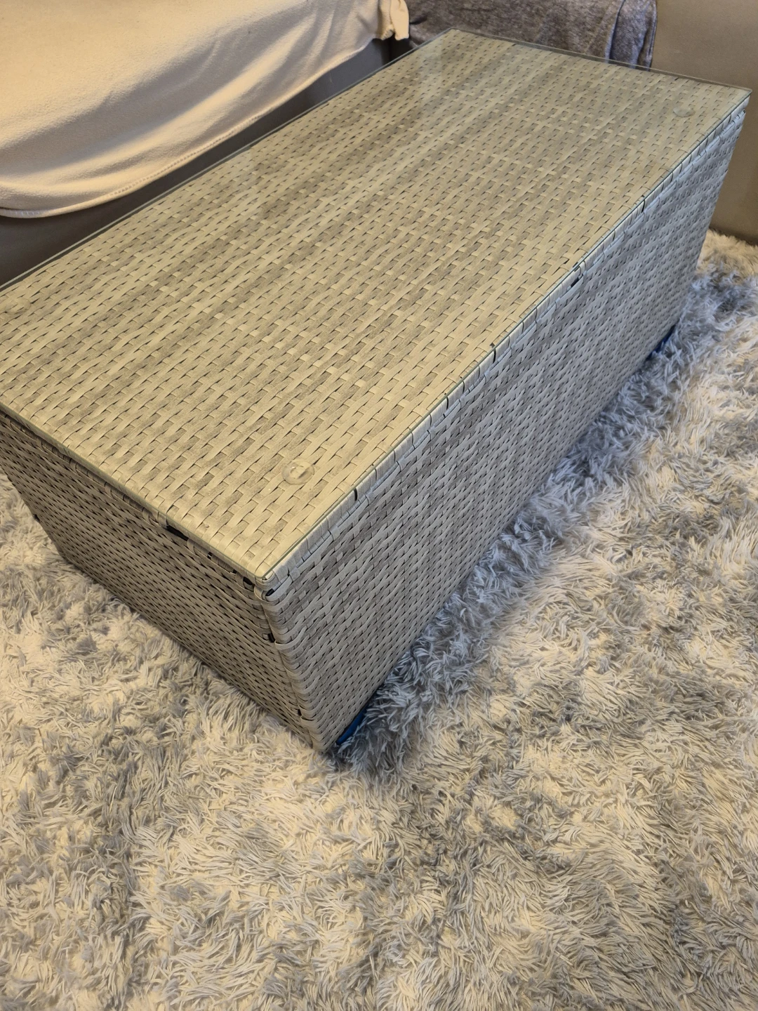 Rattan Coffee Table with Glass Top
