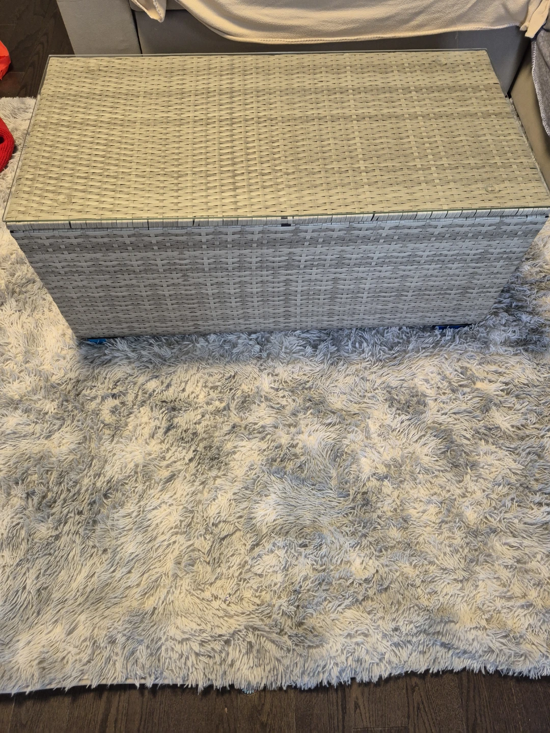Rattan Coffee Table with Glass Top - photo 2