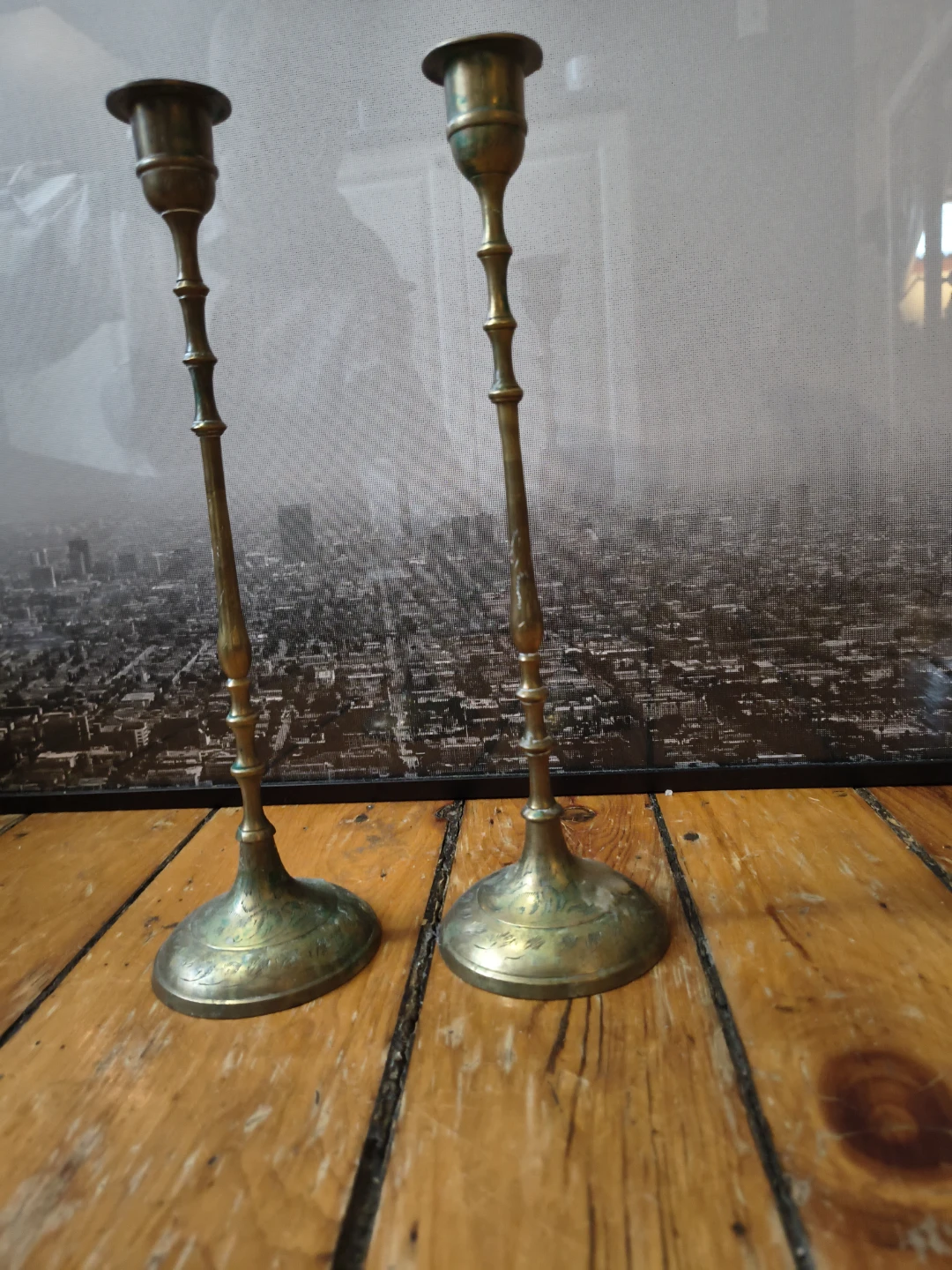 Brass Candlestick Holders (Pair) 12 inches tall - photo 2