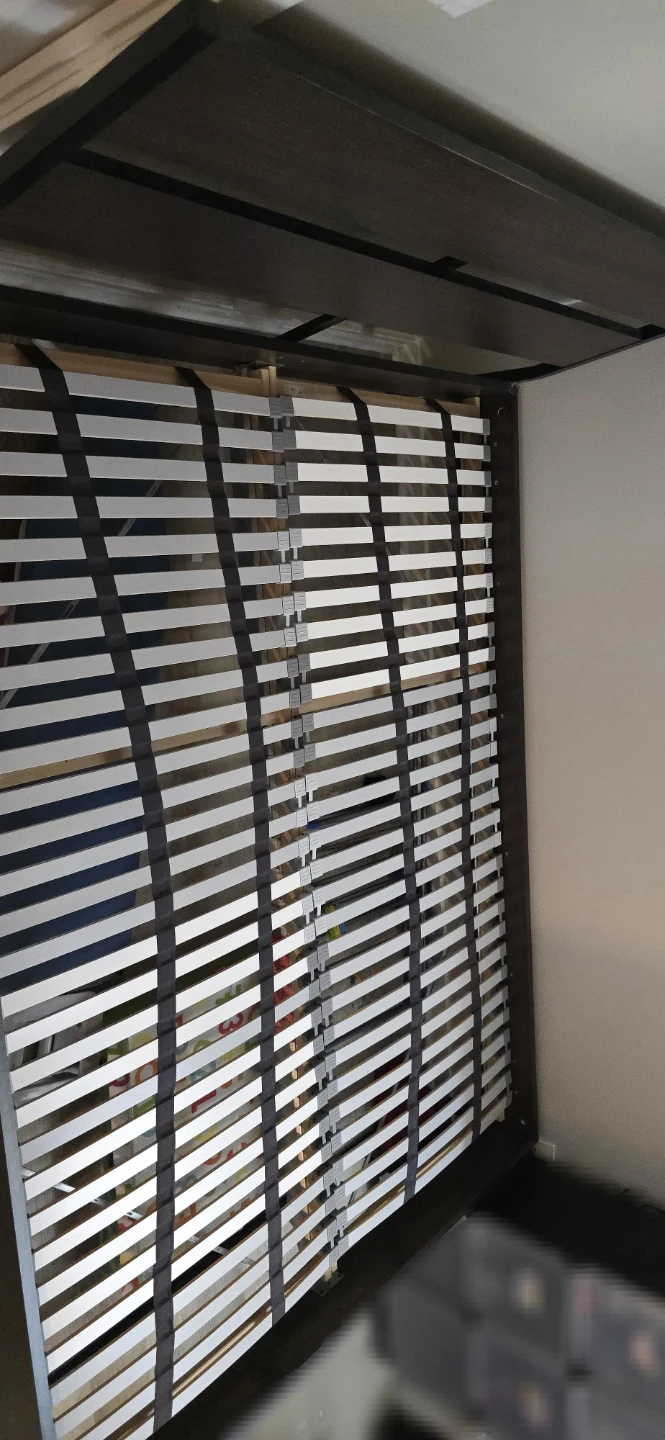 Ikea  Queens Size Dark Wood Bed Frame with Slats - photo 5