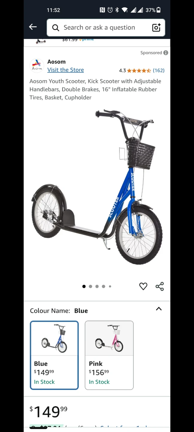 Aosom Youth Kick Scooter - $50 brand new