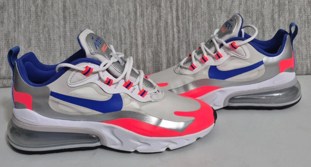 Nike Air Max 270 React Women  Shoes White/Blue/Pink Size 8 - photo 2