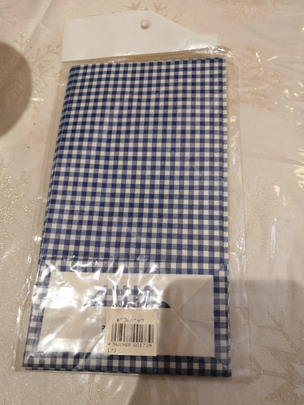 🌱Blue Gingham Gift Bags - 3 bags - photo 4