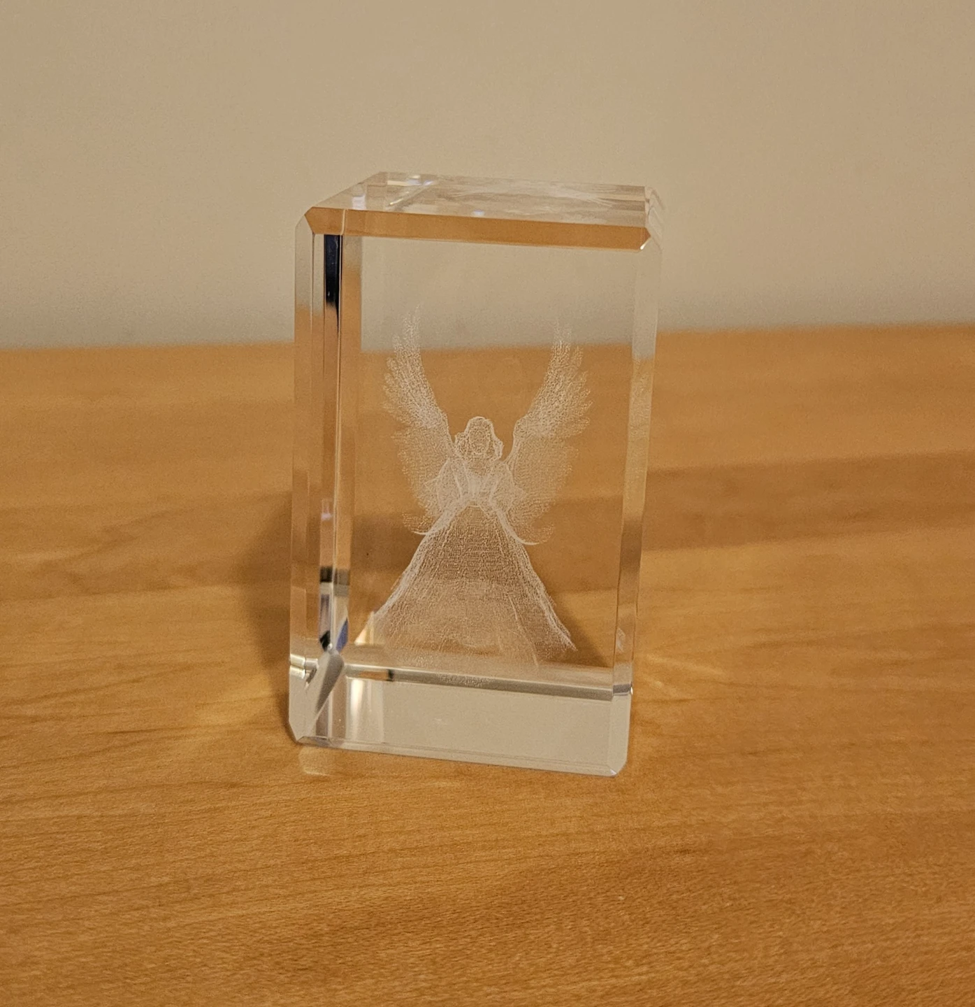 3D Laser -Etched Crystal Angel $6