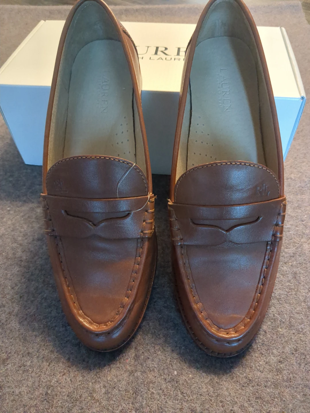 Lauren Ralph Lauren Women's Brown Leather Loafers Size 9B - photo 2