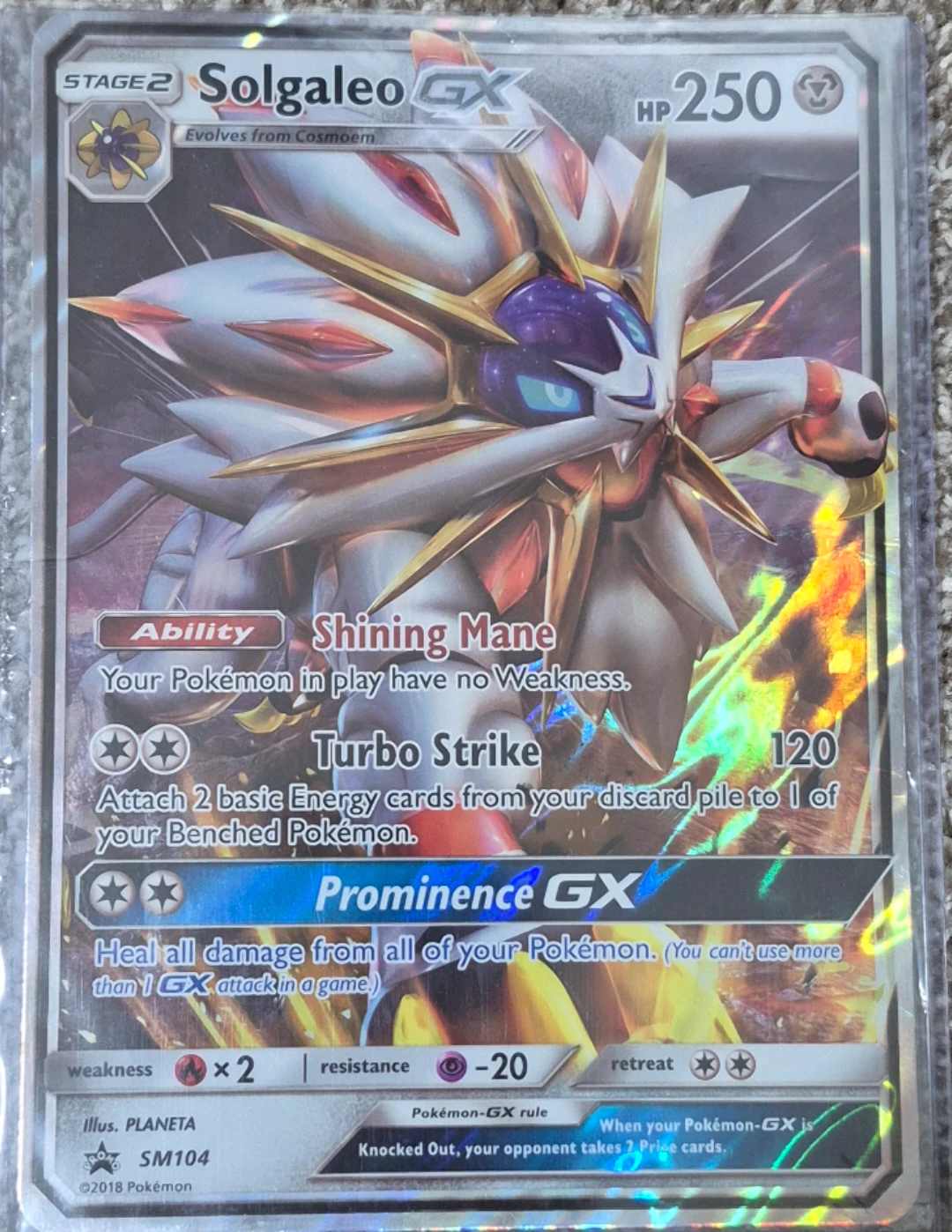 Pokémon Solgaleo GX Trading Card SM104