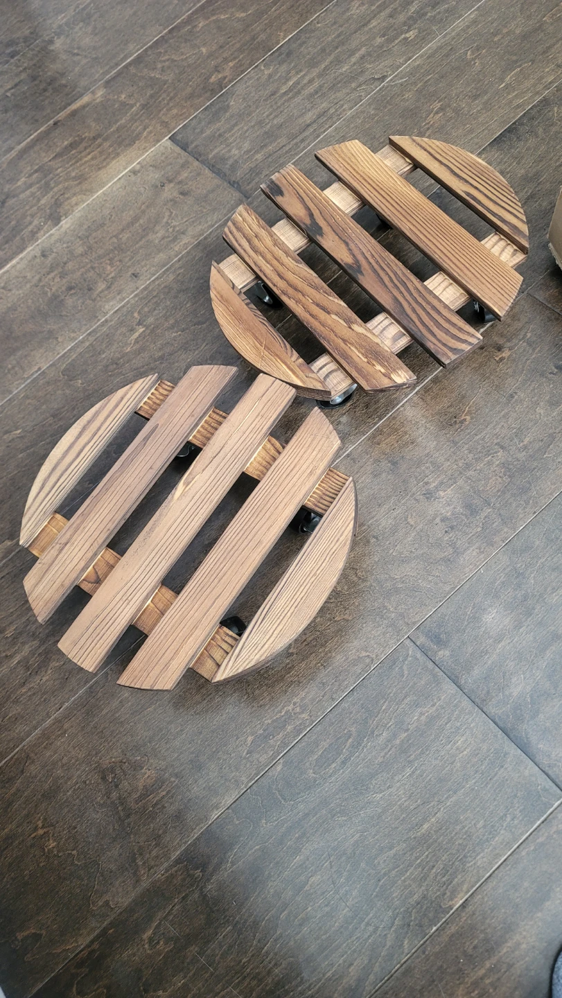 Two Sets of 12-Inch Round Plant Stands with Wheels, Sturdy ... - photo 4