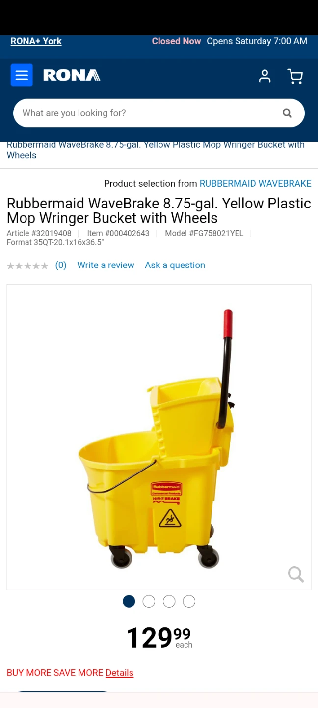 Rubbermaid yellow Plastic Mop Bucket with Wheels - photo 4