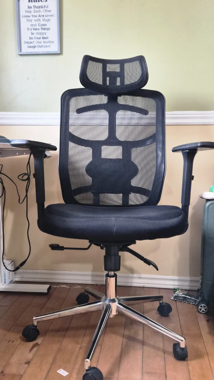 Black Mesh Office Chair with Headrest