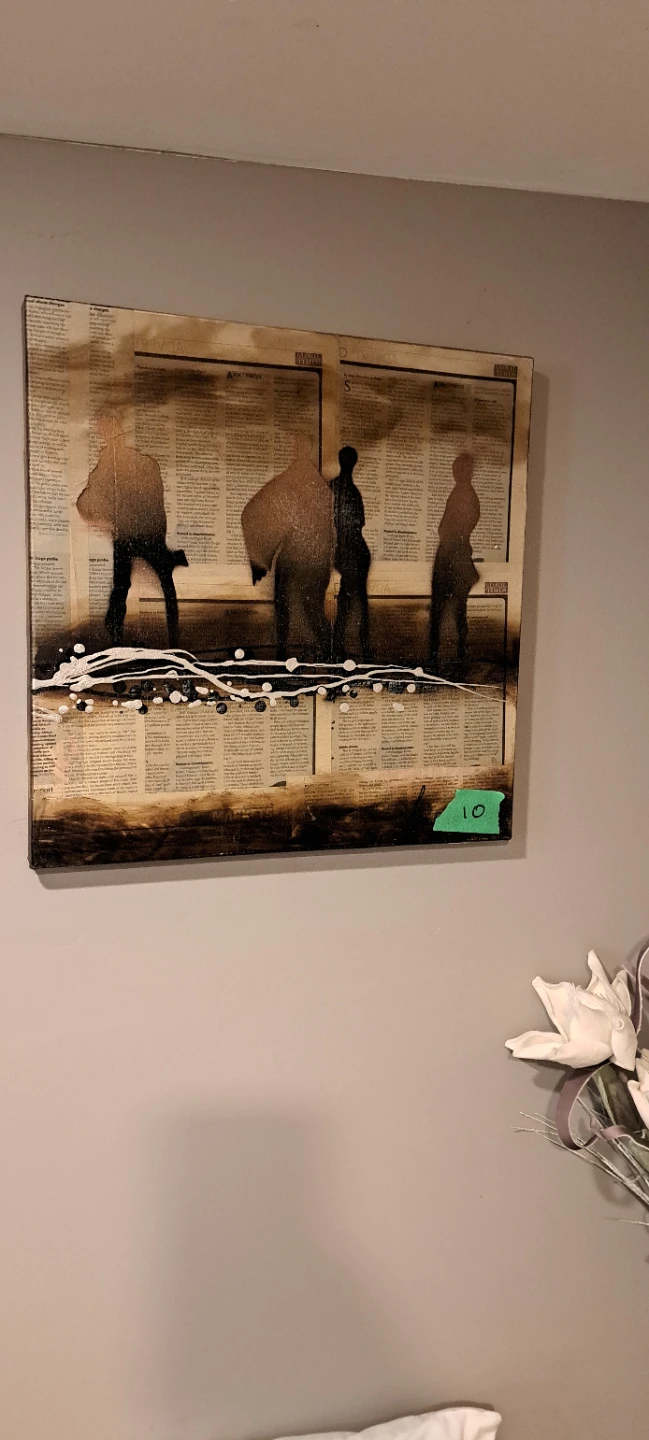 Abstract Silhouette Wall Art on Newspaper - photo 2