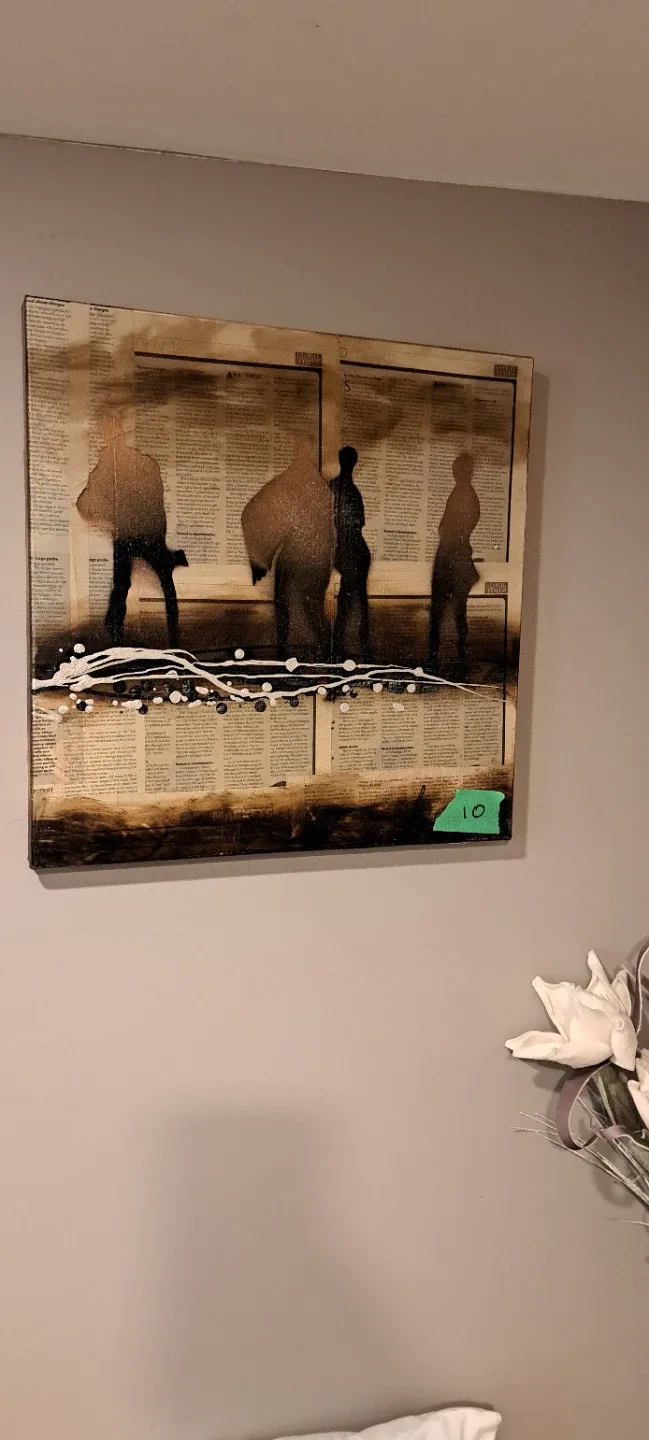 Abstract Silhouette Wall Art on Newspaper - photo 2