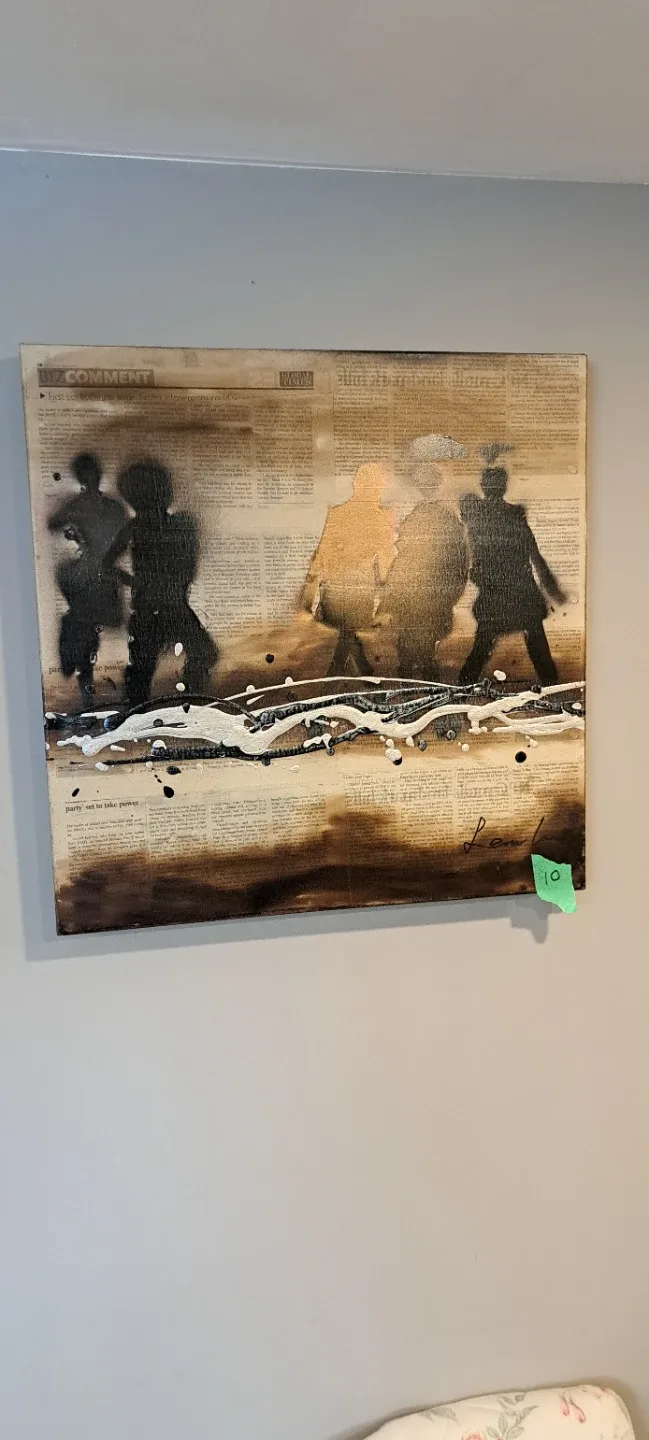 Abstract Silhouette Wall Art on Newspaper - photo 3