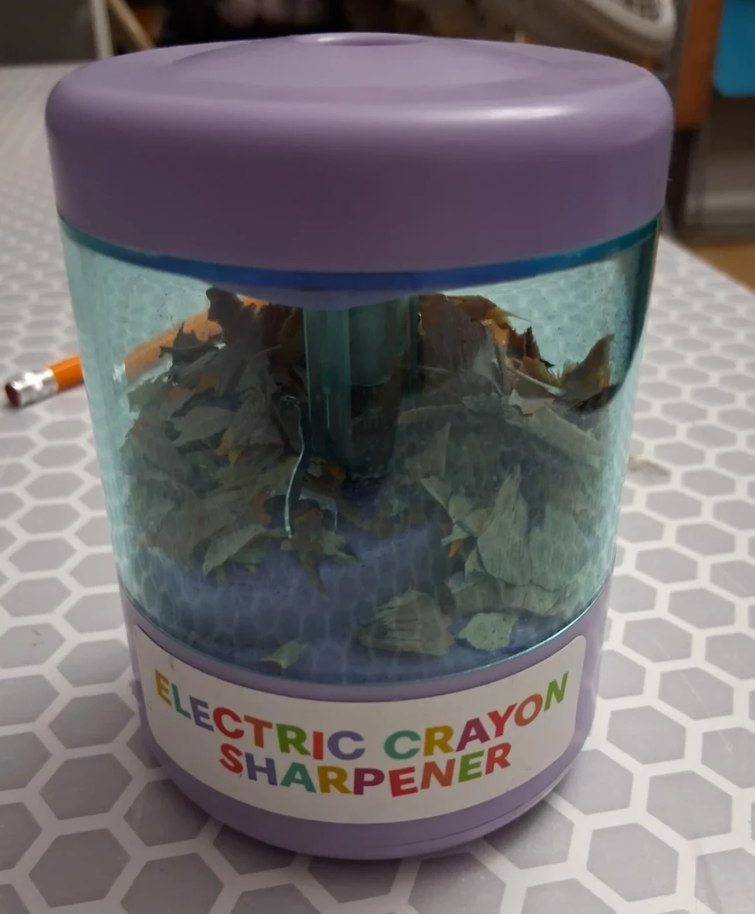 Electric Crayon Sharpener - Purple and Translucent