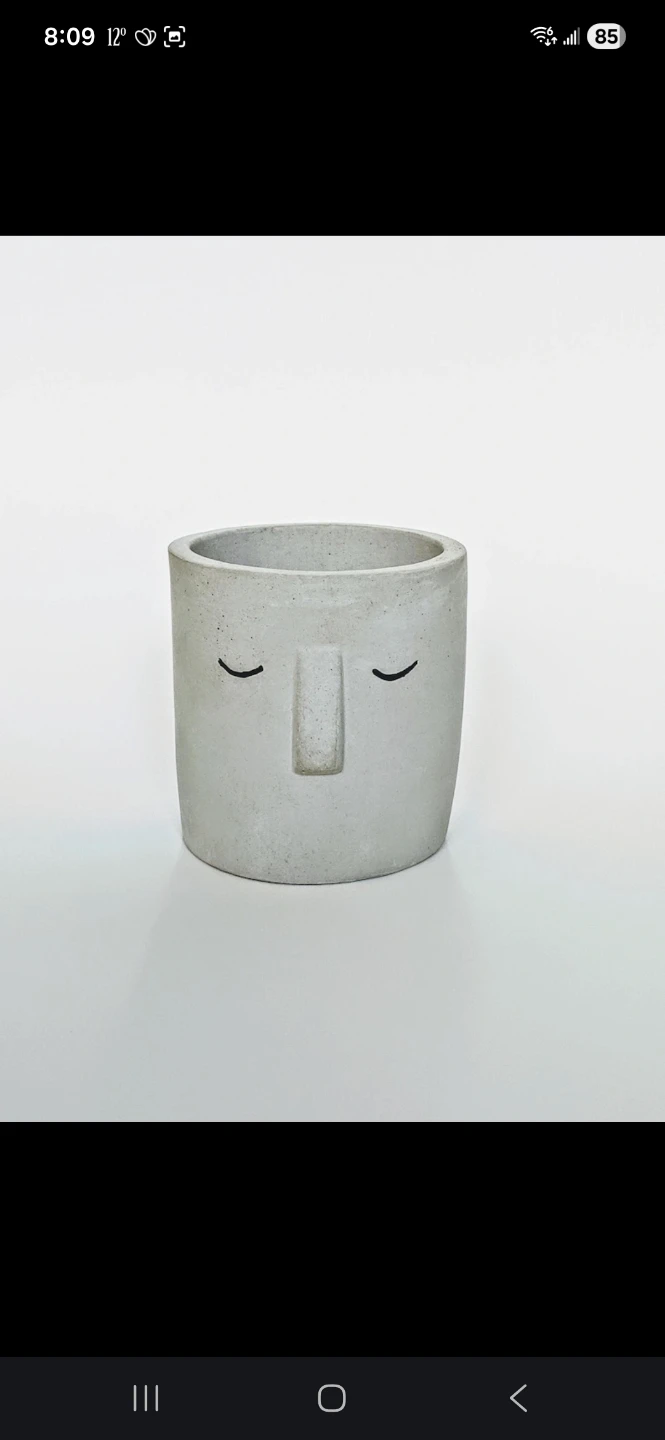 Face Cement Plant Pot/Planter (4")