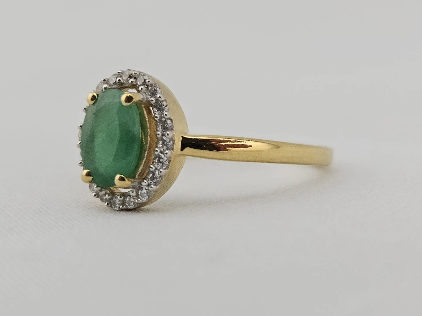 Gold Plated Sterling Silver Ring with 1ct Natural Emerald - photo 2