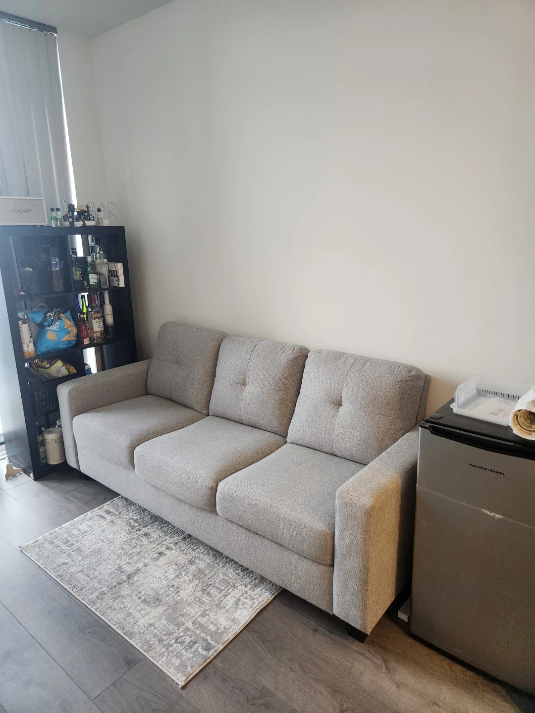 Grey three-seater sofa - photo 2