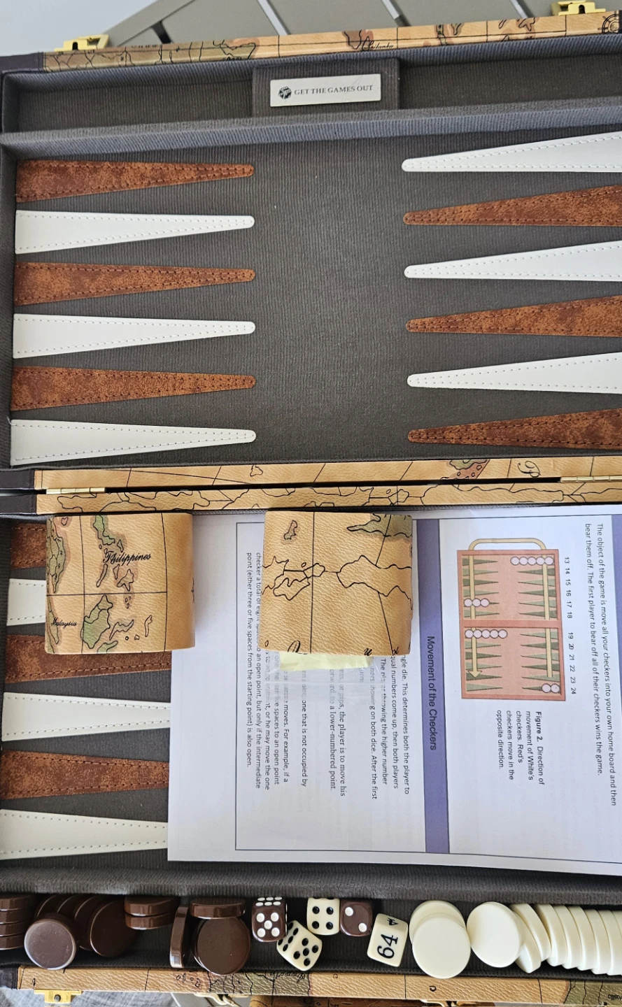 World Map Backgammon Game Set - photo 2
