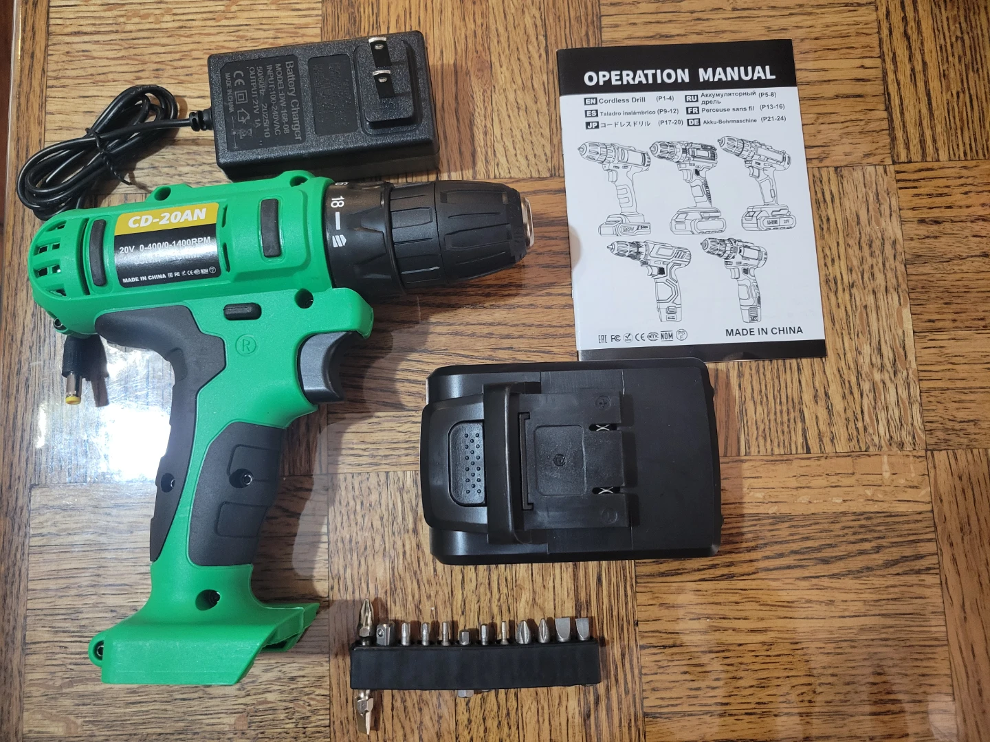 NEW Cordless Drill Set CD-20AN - 20V, 1400RPM