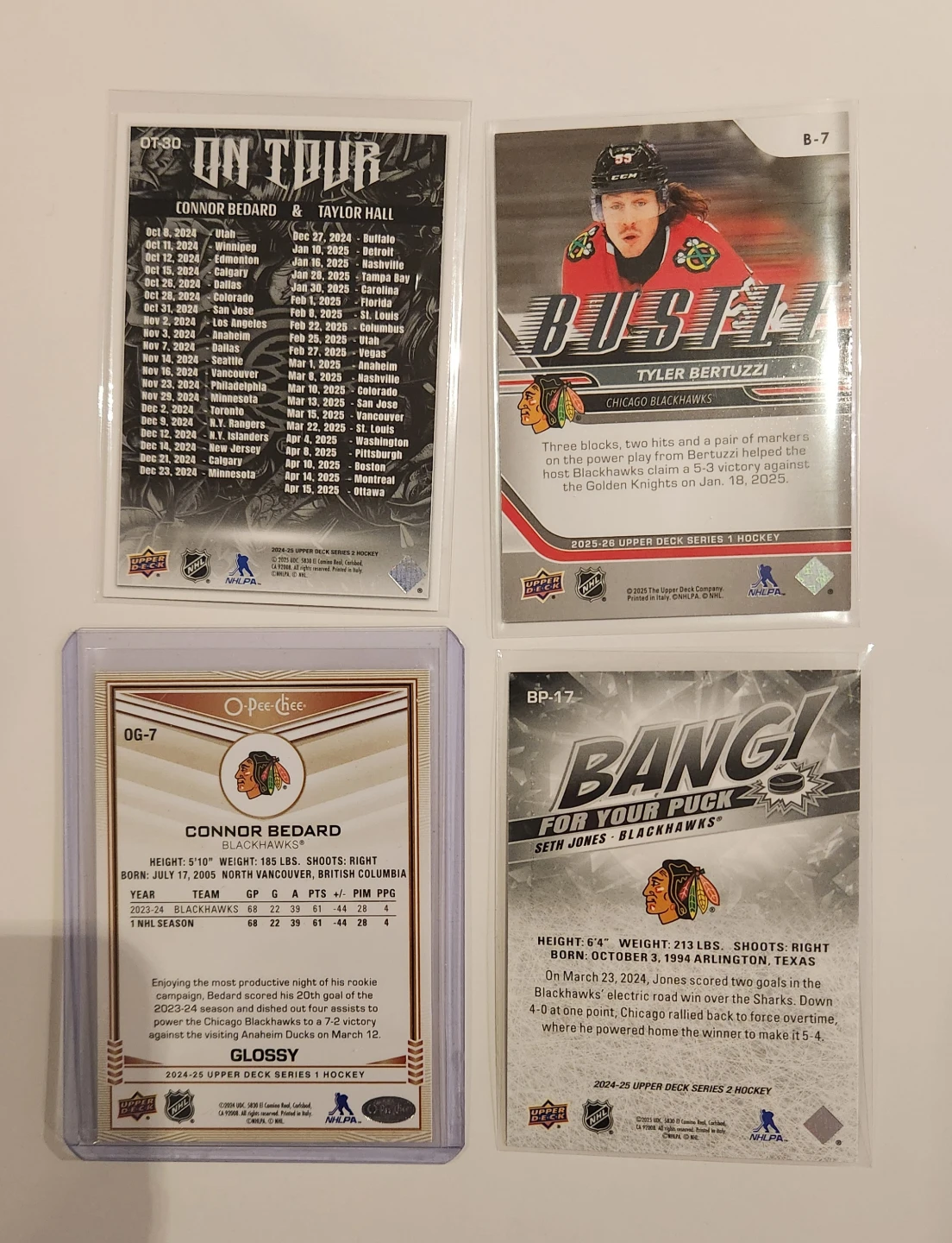 Pick Up x4 Chicago Blackhawks Hockey Cards w/ Gold Bedard Glossy - photo 4