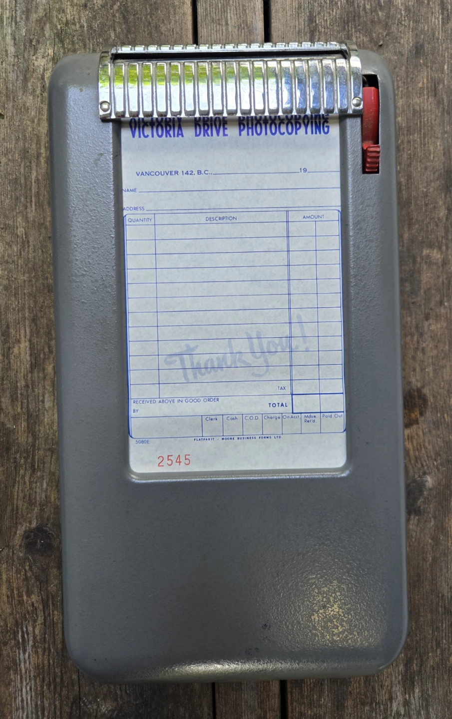 Vintage Moore Portable Photocopying Register