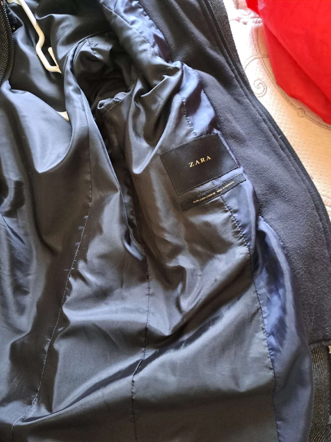 ZARA Charcoal Grey Herringbone Coat - photo 2