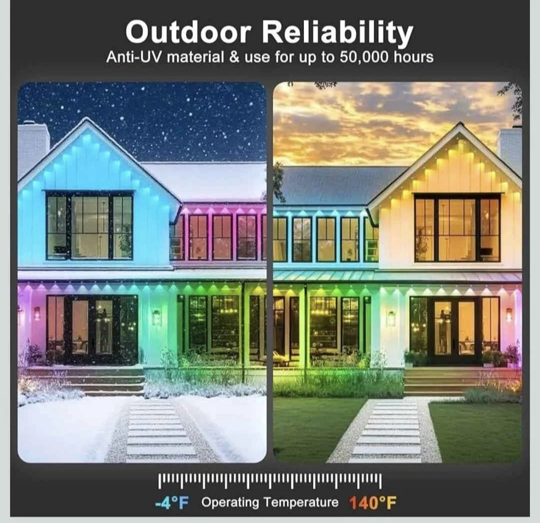 200 FT Outdoor LED Colorful Eaves Lights Waterproof - photo 3