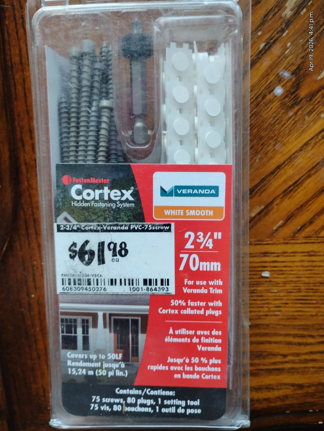 FastenMaster Cortex 2-3/4" PVC Screws & Plugs