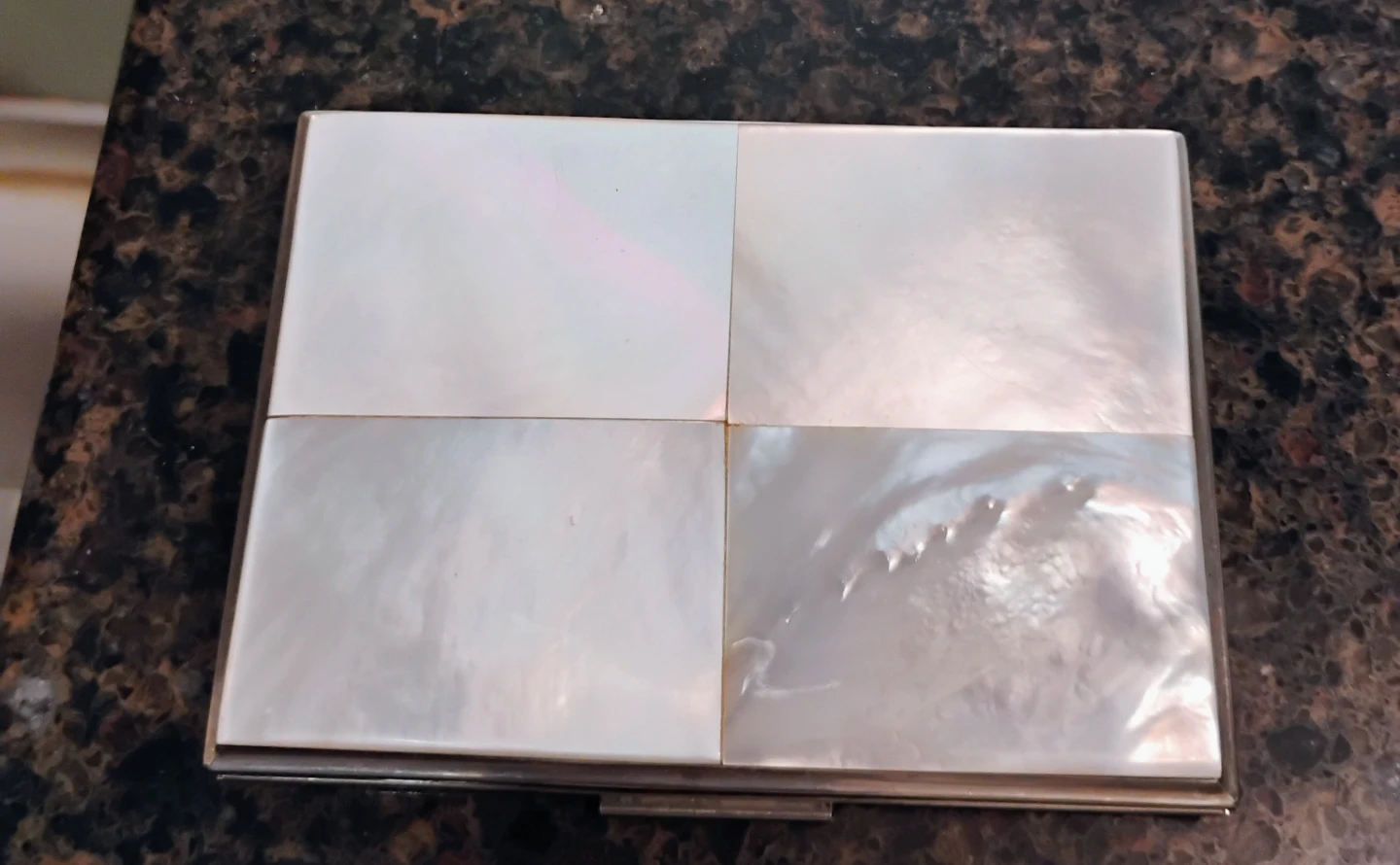 Vintage Mother of Pearl & Silver Tone Card Case - photo 2