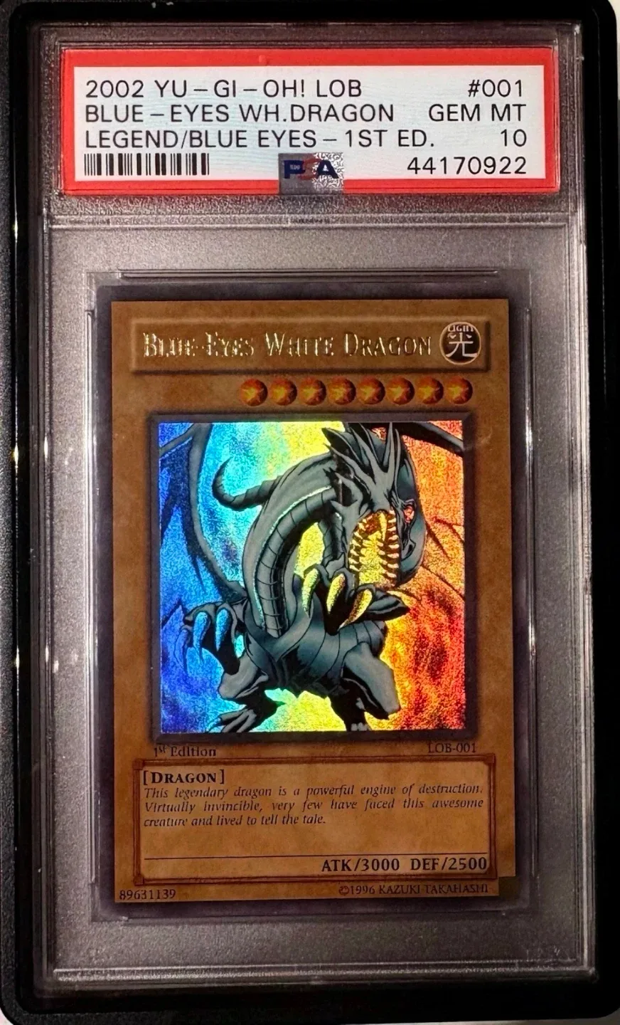 Yu-Gi-Oh! Blue-Eyes White Dragon LOB 1st Edition PSA 10 GEM MT