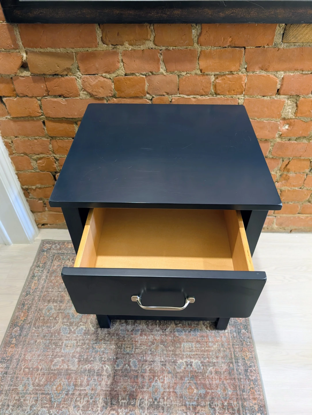 Pottery Barn Camp Solid Wood Nightstand Table, Navy Blue - photo 5