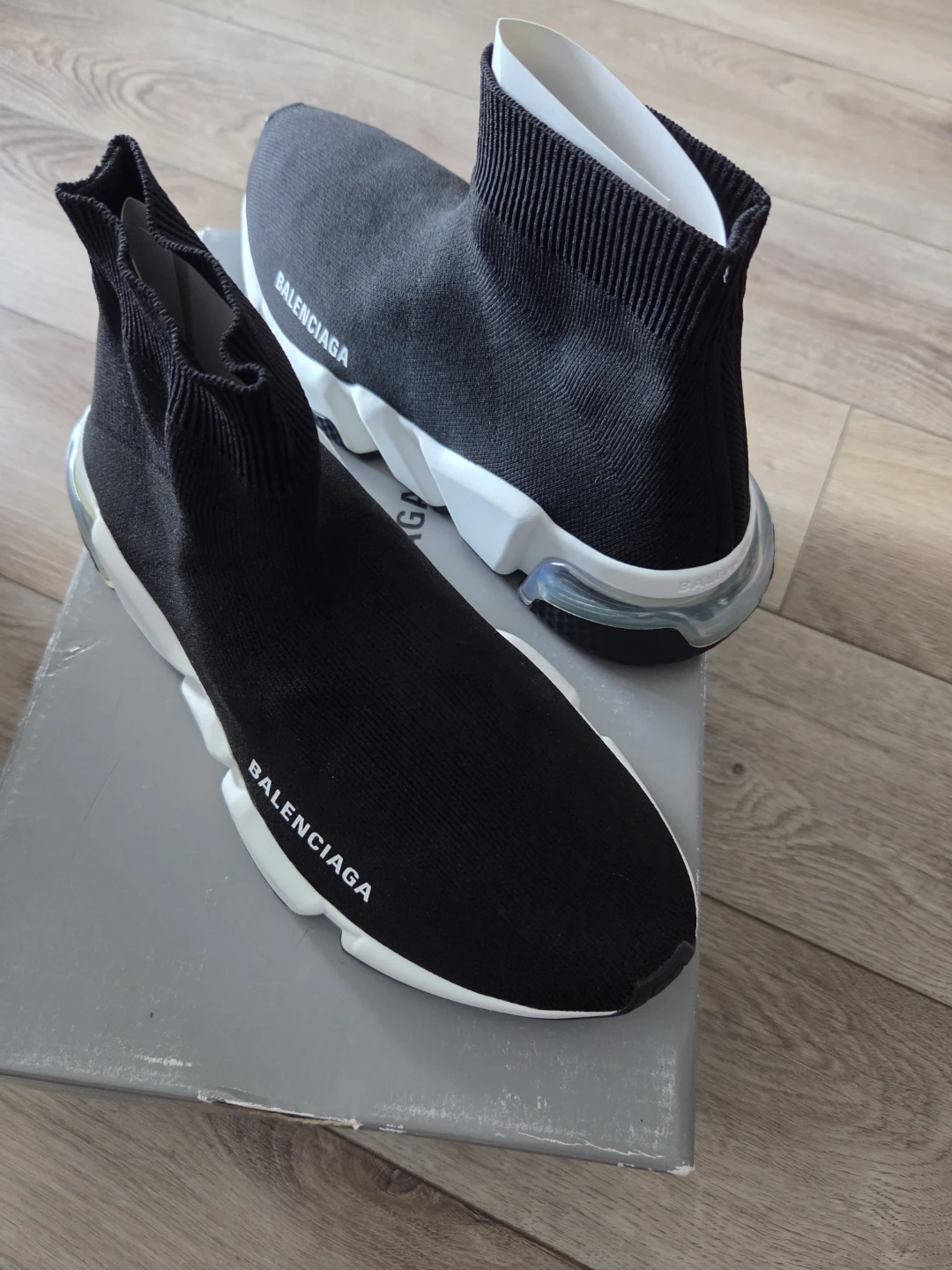 [Balenciaga] Speed LT Clear Black/White Sneakers - Size 37