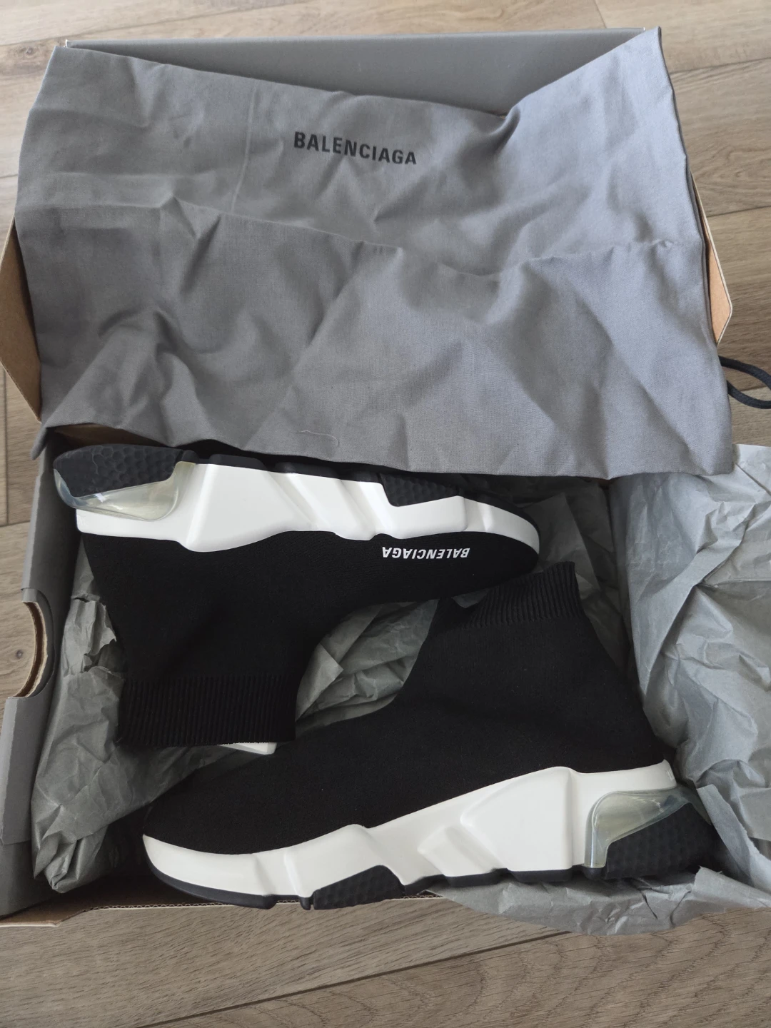 [Balenciaga] Speed LT Clear Black/White Sneakers - Size 37 - photo 3