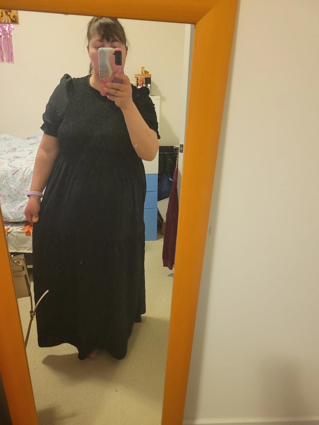 Black Smocked Maxi Dress - photo 2
