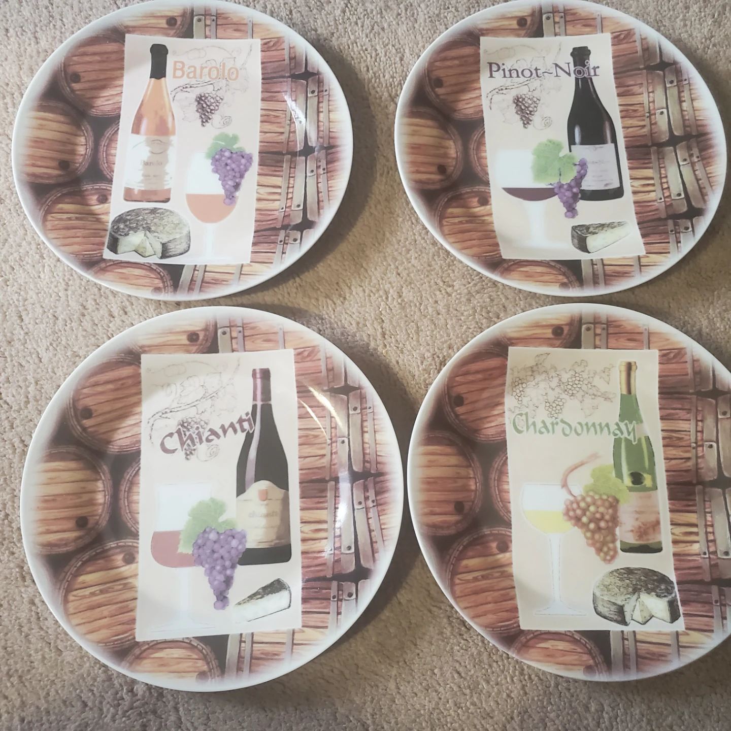 Set of 4 Decorative Plates - Wine Theme - photo 2