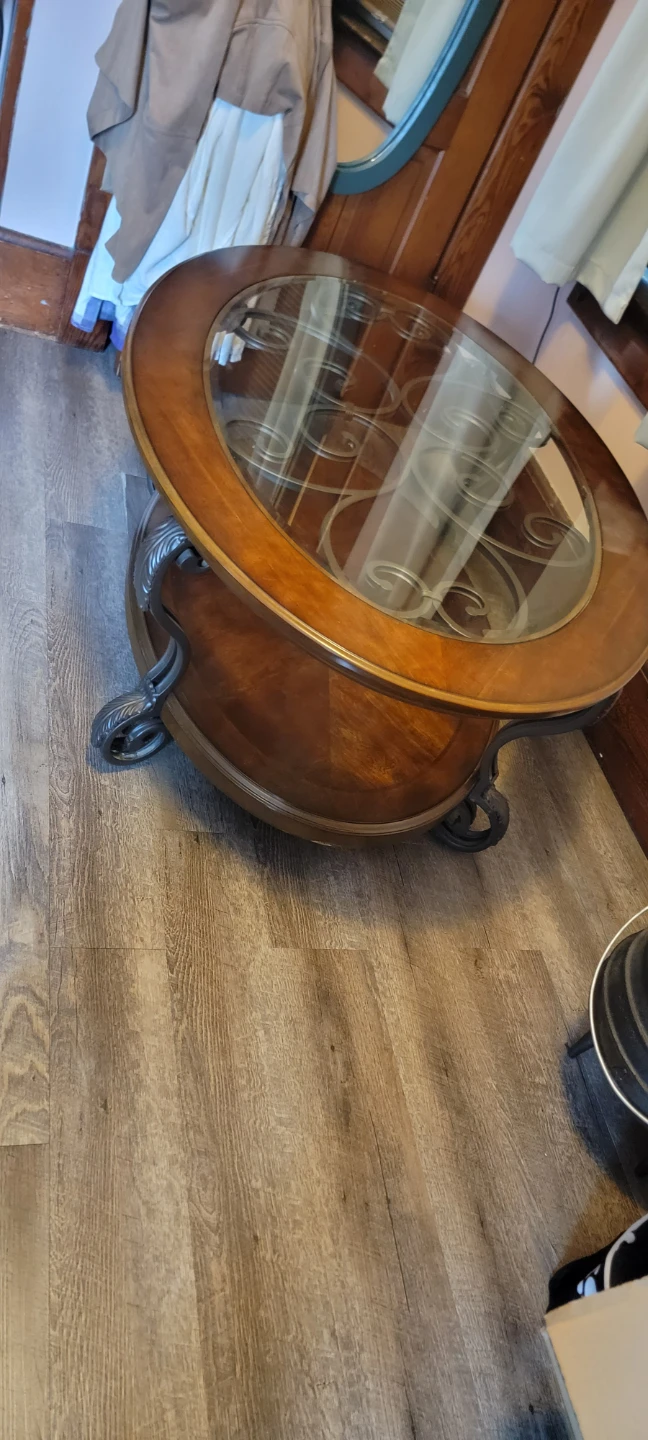 Oval Coffee Table with Glass Top - photo 2