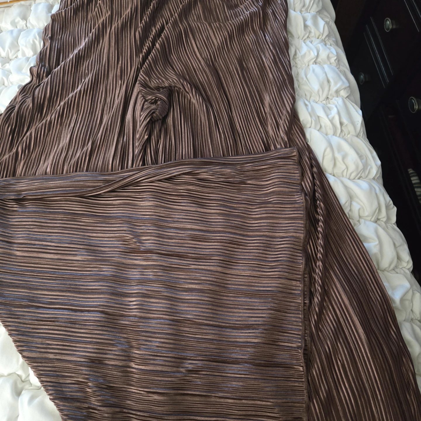 Fashion Nova Brown Pleated Set - Shirt and Pants - photo 5