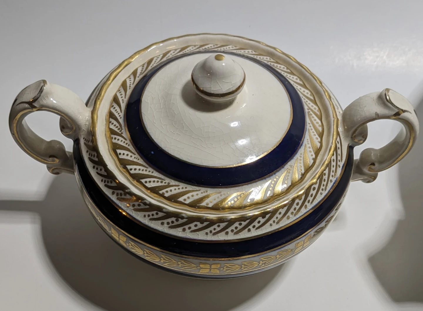 Vintage Dinnerware Set - Blue, Gold & White China - photo 4