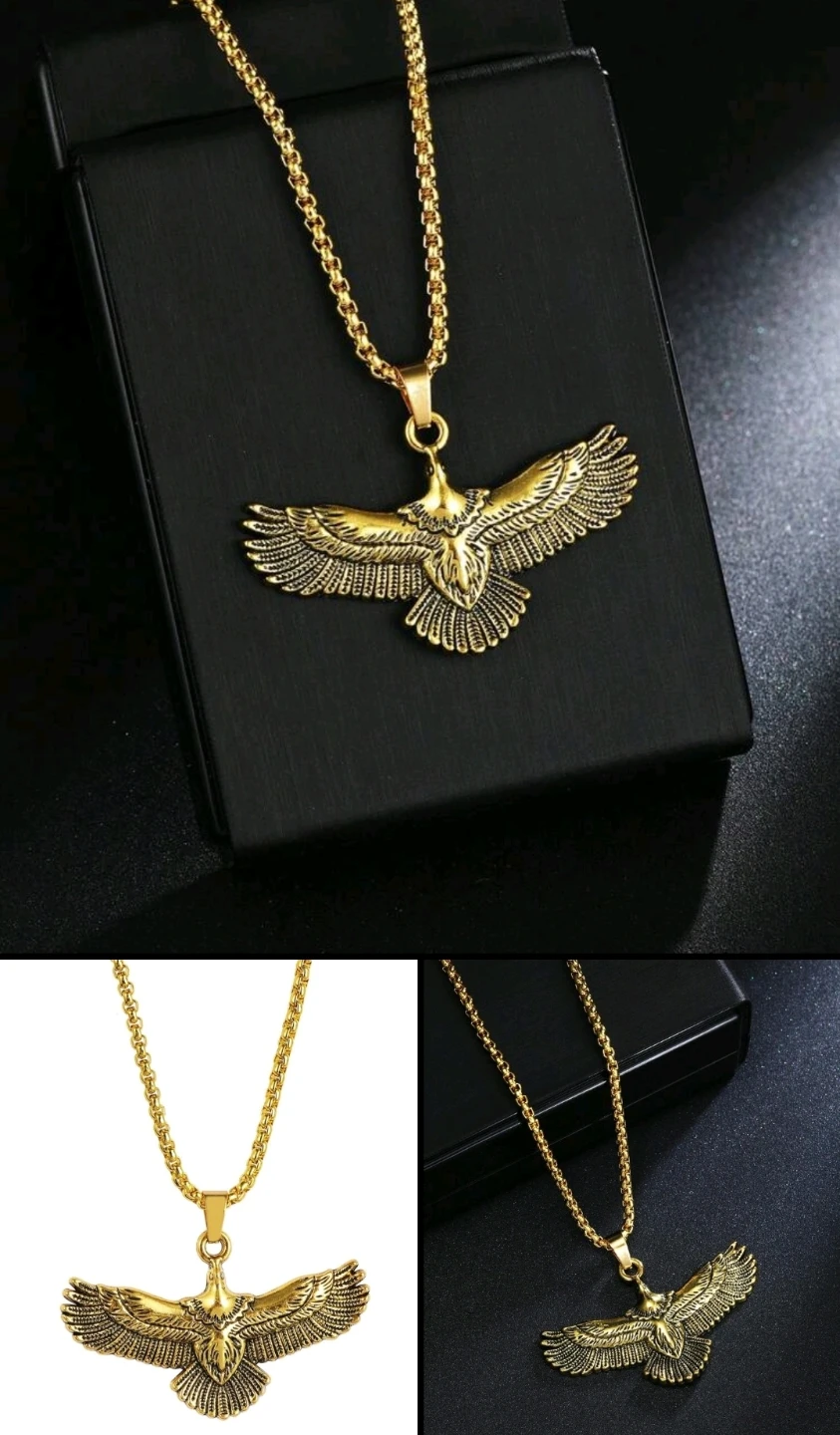 Gold Eagle Pendant Necklace
