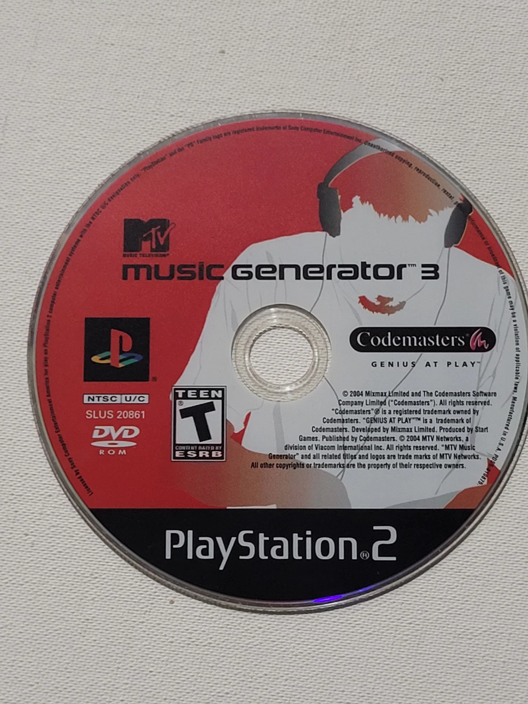 PlayStation 2 MTV Music Generator 3 Game Disc