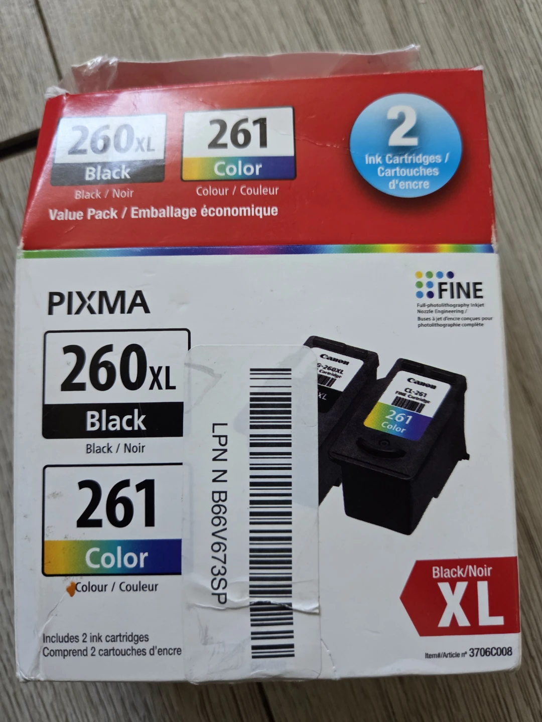 Canon PIXMA 260XL Black & 261 Color Ink Cartridges Value Pack