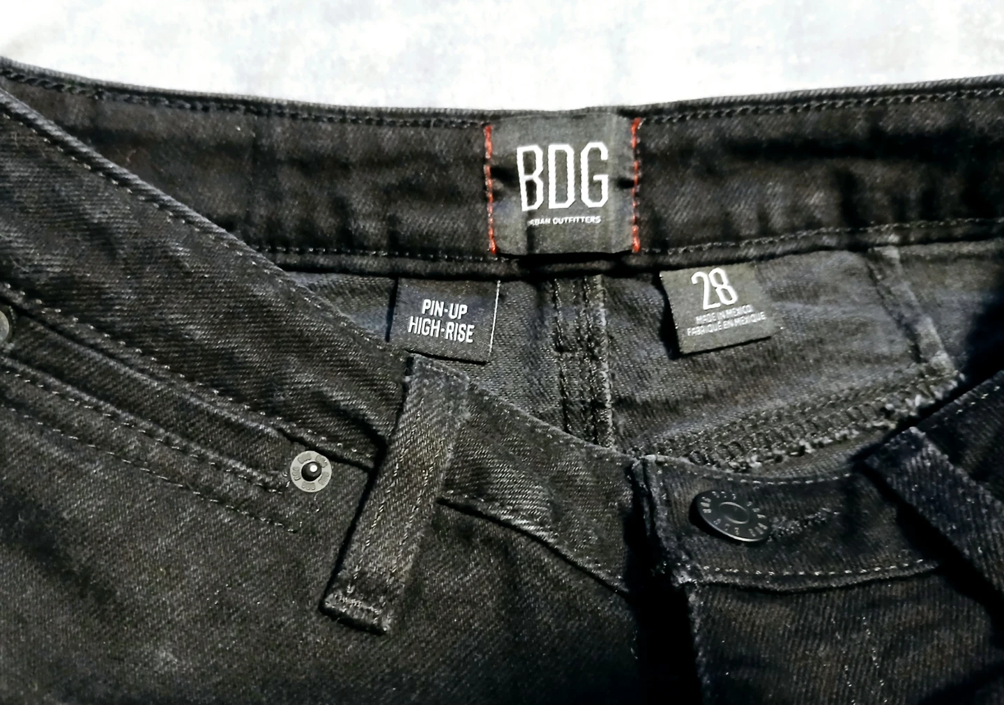 Women Small High-Rise Black Denim Short Shorts