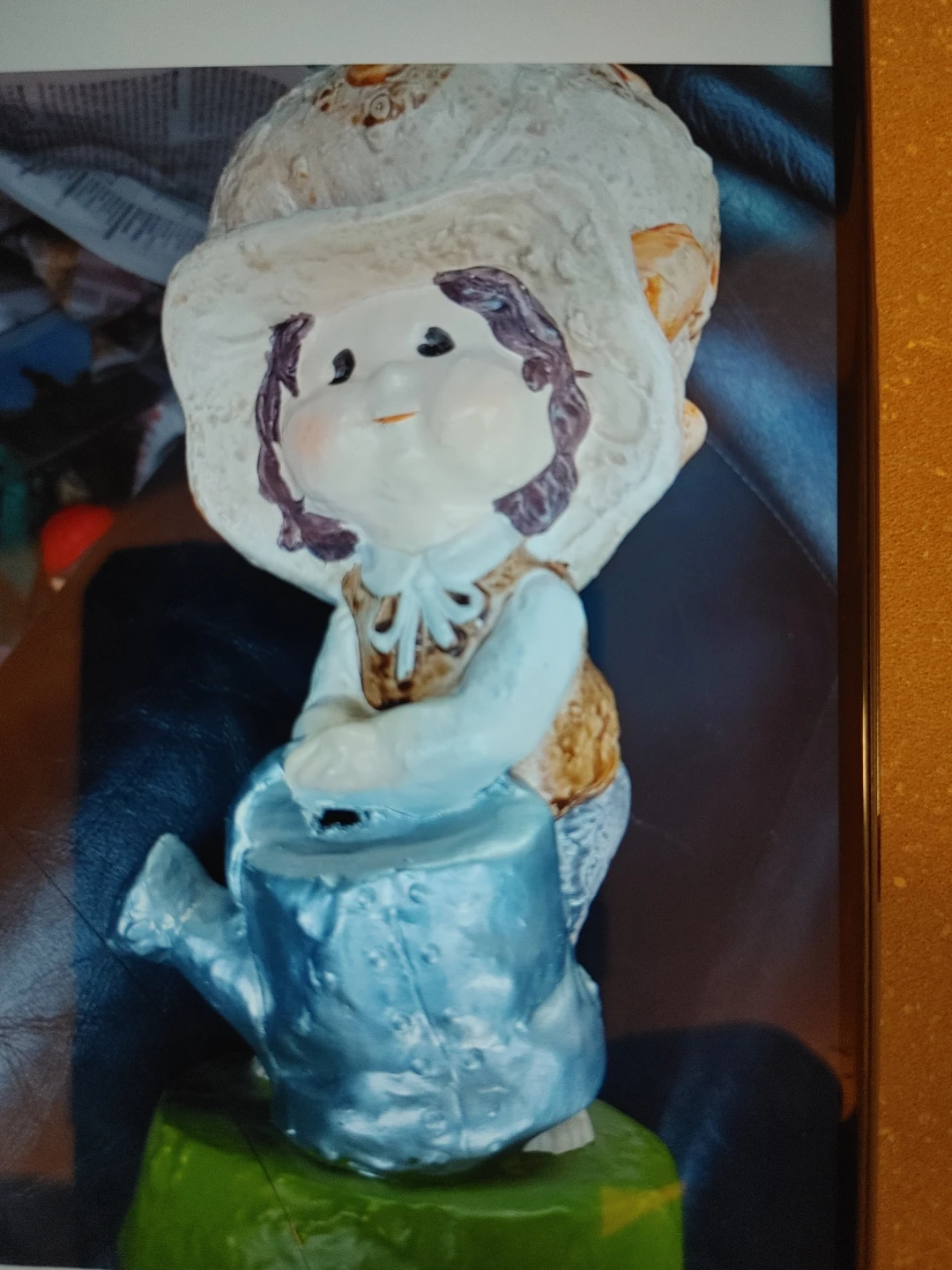 Ceramic Garden Figurine with Watering Can