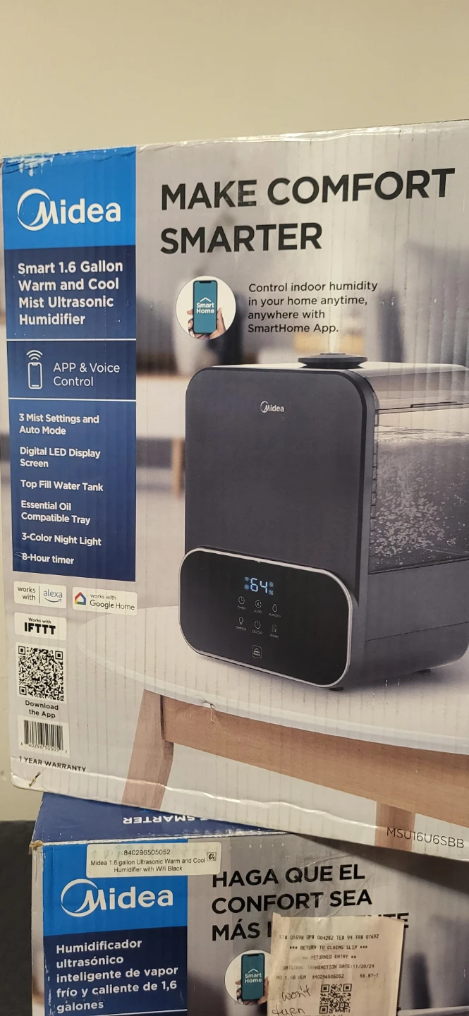 Midea Smart 1.6 Gallon Warm and Cool Mist Ultrasonic Humidifier