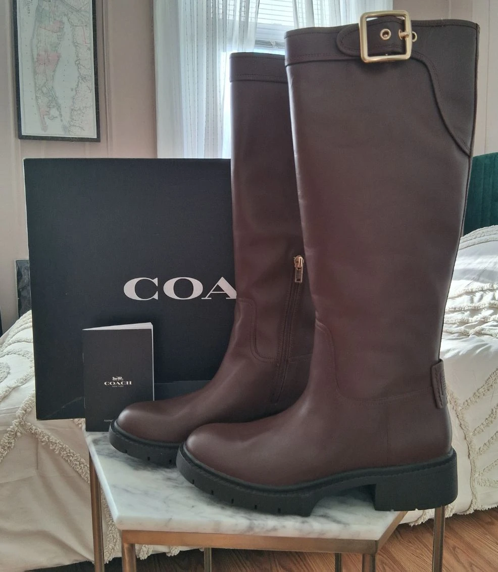 Coach Women's Leather Knee-High Boots - Brown
