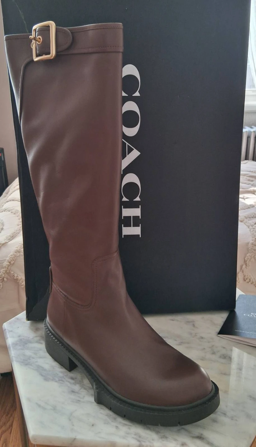 Coach Women's Leather Knee-High Boots - Brown - photo 3