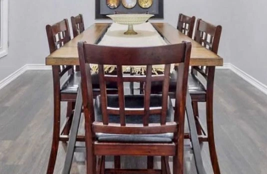 High Top Dining Table Set with 6 Chairs