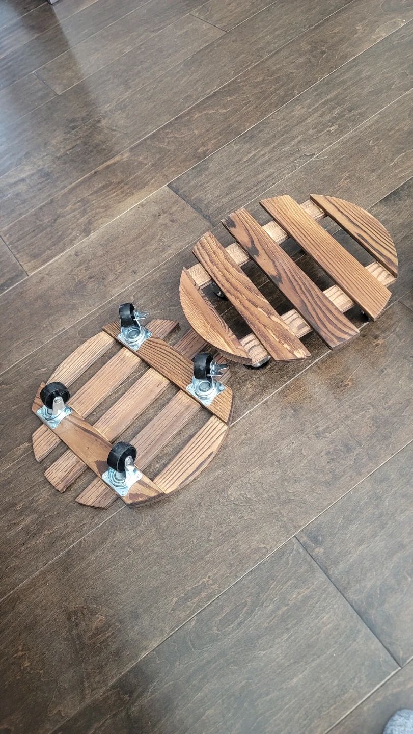 Two Sets of 12-Inch Round Plant Stands with Wheels, Sturdy ... - photo 2