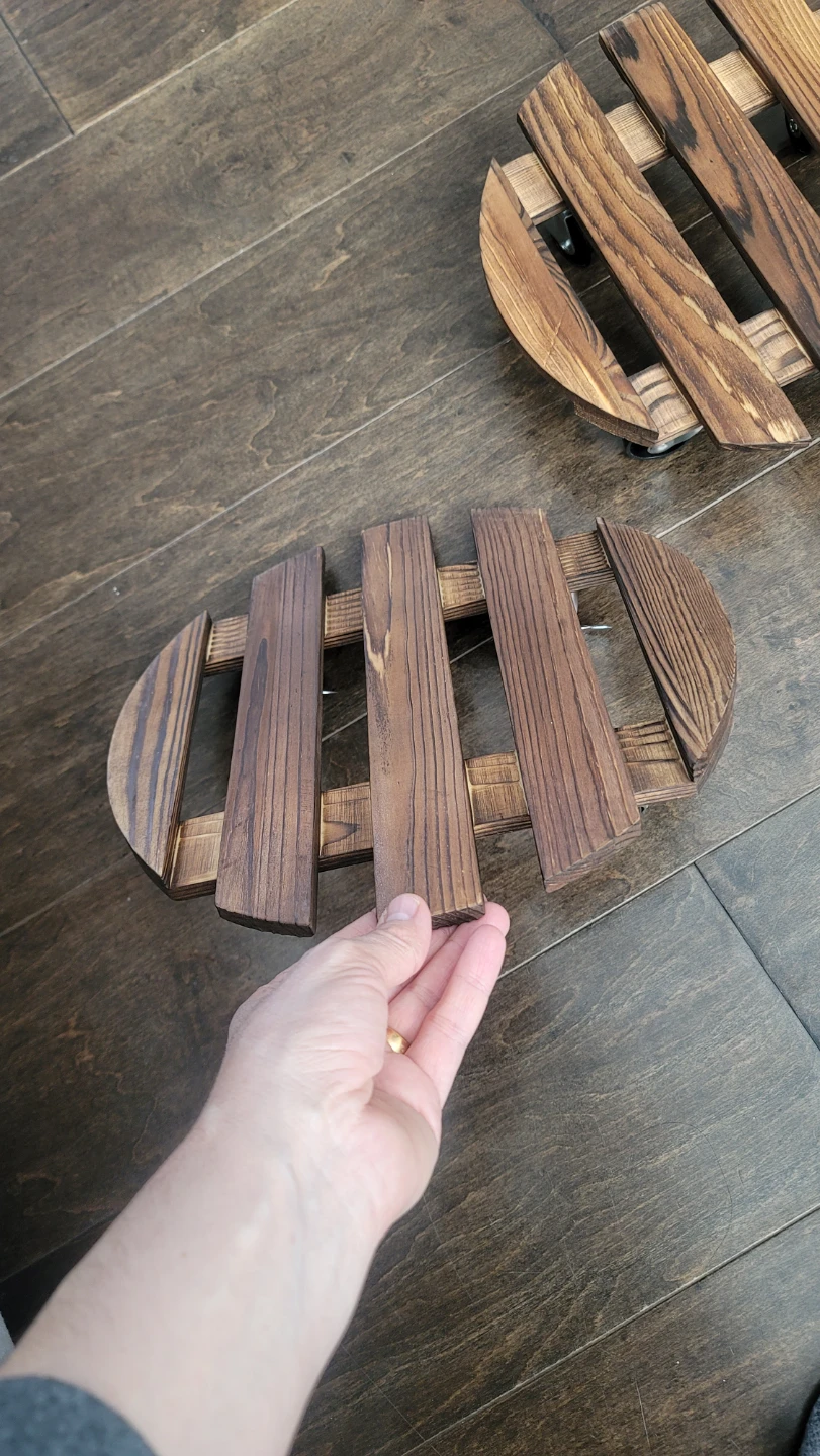 Two Sets of 12-Inch Round Plant Stands with Wheels, Sturdy ... - photo 5