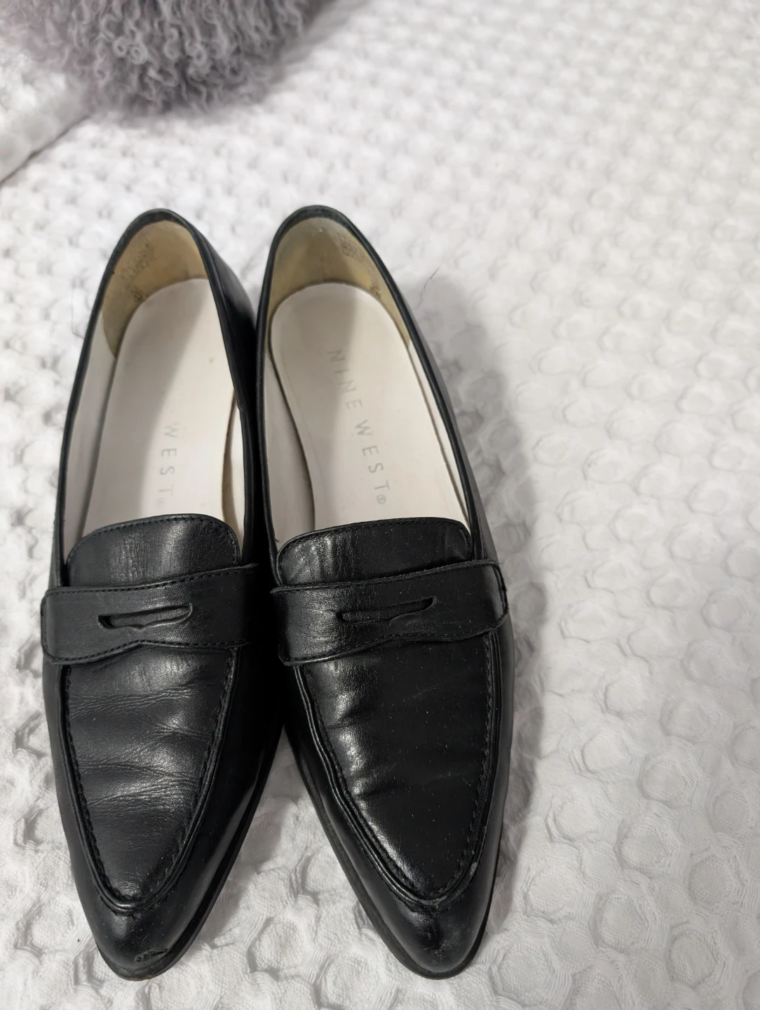 Nine West Black Leather Loafersfor